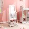 Kids Freestanding Full Length Dressing Floor Mirror w/ Shelf Storage Bin White